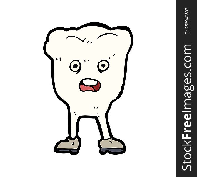 cartoon tooth looking afraid