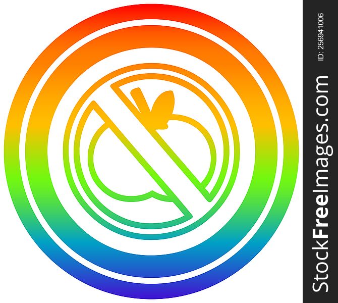 No Healthy Food Circular In Rainbow Spectrum