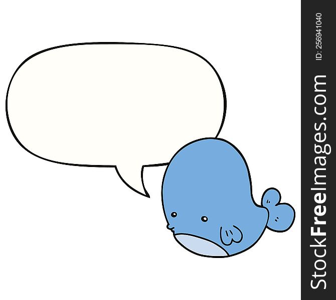 cartoon whale with speech bubble. cartoon whale with speech bubble