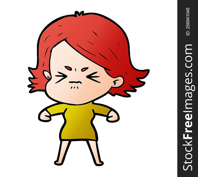 cartoon angry girl. cartoon angry girl