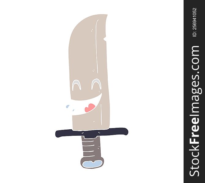 Flat Color Style Cartoon Laughing Knife