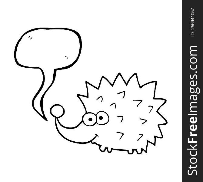 Speech Bubble Cartoon Hedgehog