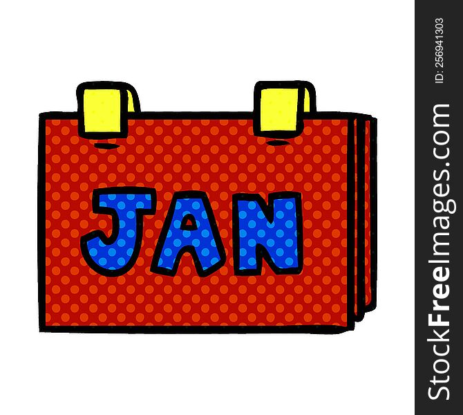 Cartoon Doodle Of A Calendar With Jan