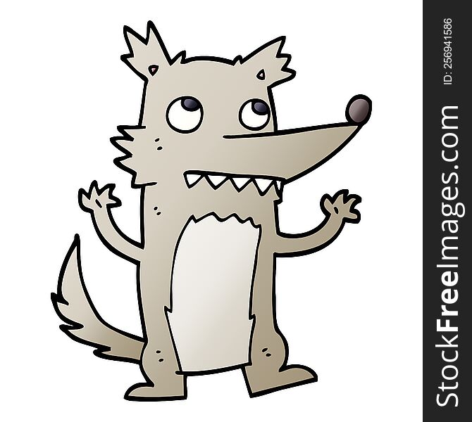 vector gradient illustration cartoon wolf