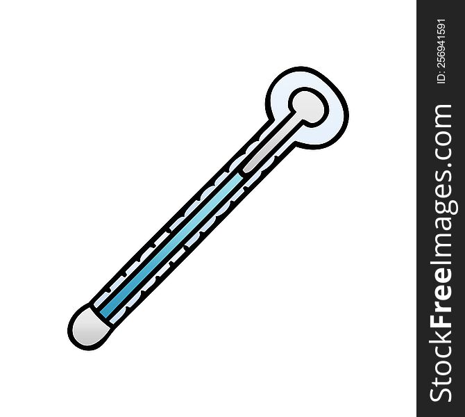 gradient shaded quirky cartoon thermometer. gradient shaded quirky cartoon thermometer