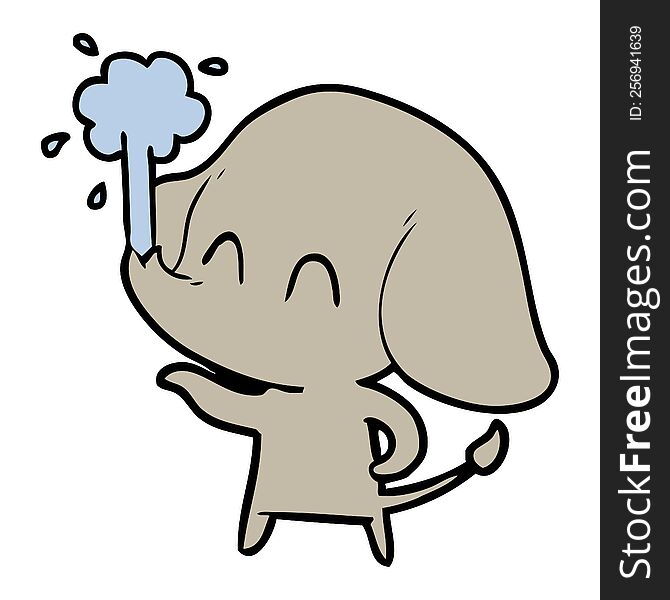 cute cartoon elephant spouting water. cute cartoon elephant spouting water