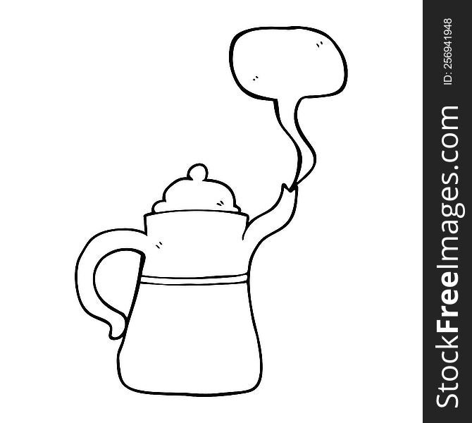 Speech Bubble Cartoon Coffee Pot