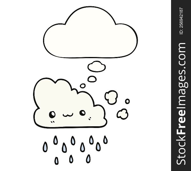 Cartoon Storm Cloud And Thought Bubble