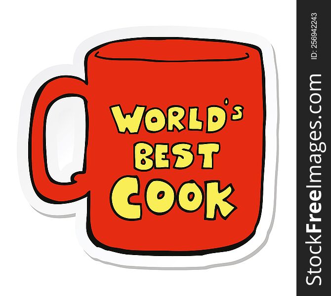 sticker of a worlds best cook mug