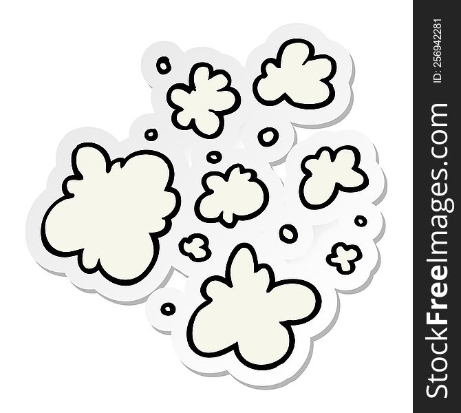 Sticker Of A Cartoon Decorative Smoke Puff Elements