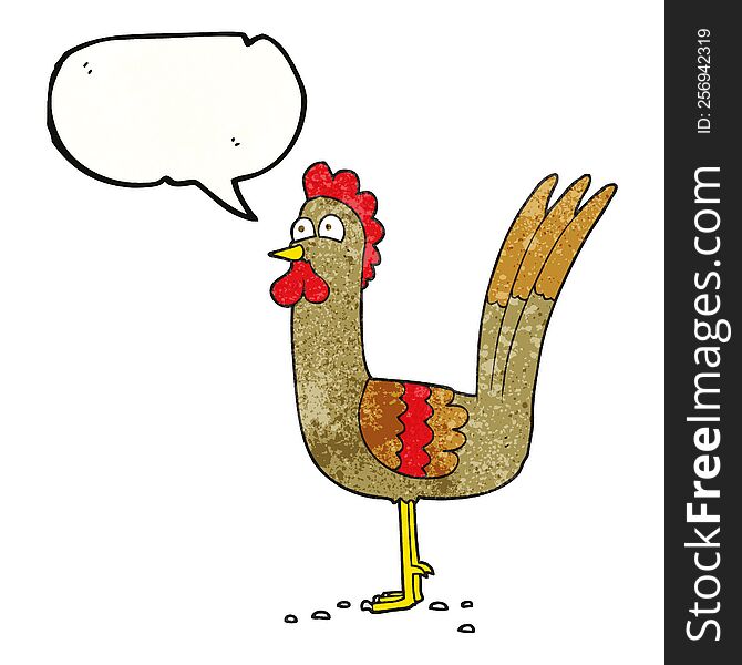 Speech Bubble Textured Cartoon Chicken