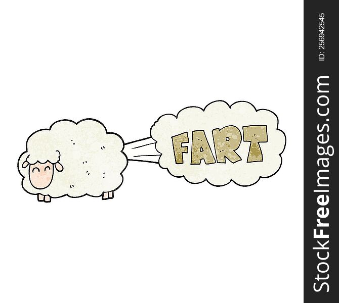 Textured Cartoon Farting Sheep