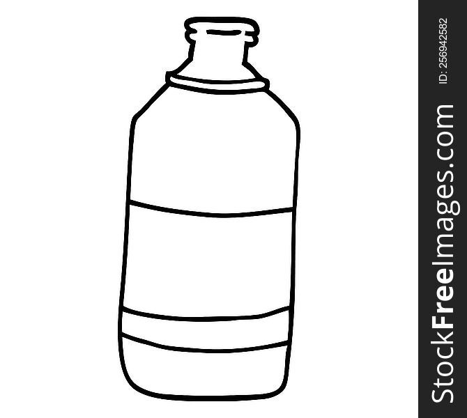 line drawing cartoon water bottle