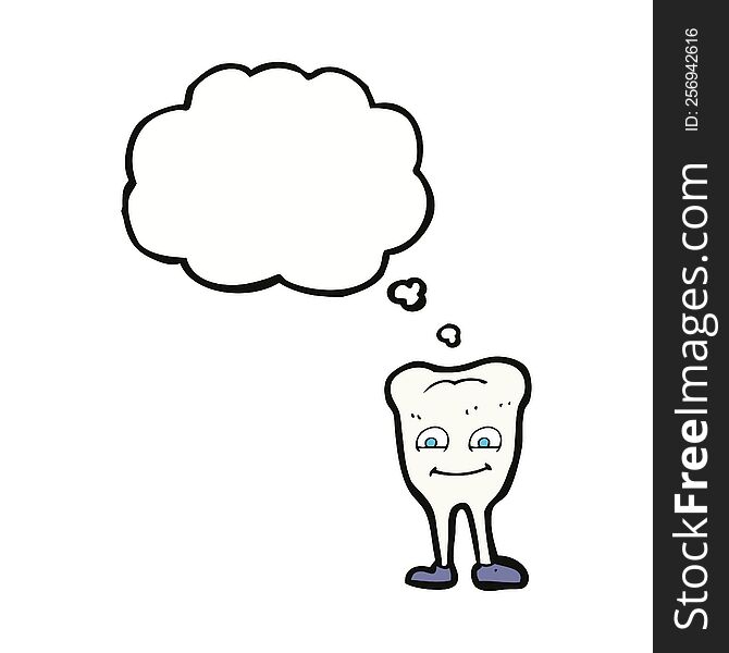Cartoon Tooth   With Thought Bubble