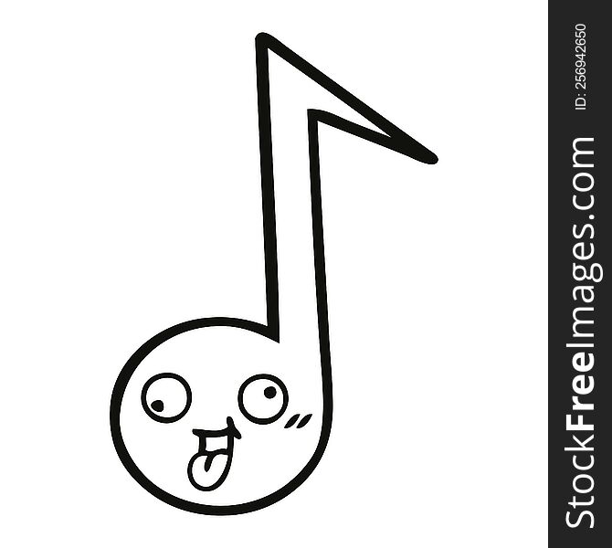 Line Drawing Cartoon Musical Note