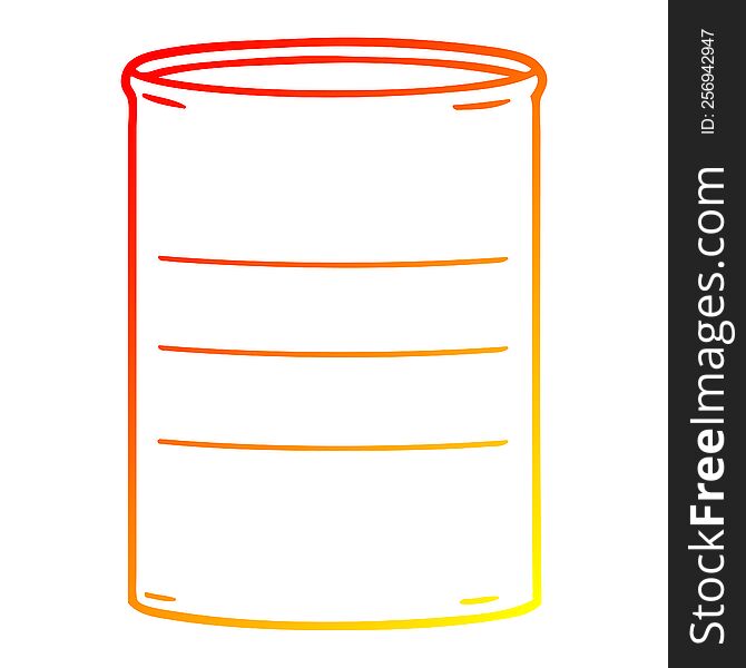 warm gradient line drawing of a cartoon oil drum