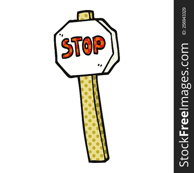 comic book style cartoon stop sign