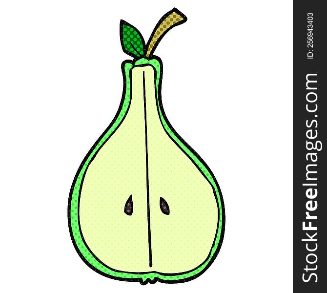 cartoon half pear