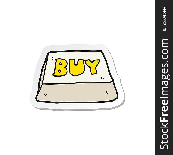 sticker of a cartoon computer key buy symbol