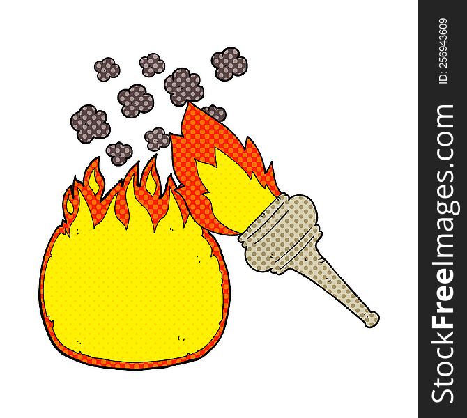 Cartoon Flaming Torch