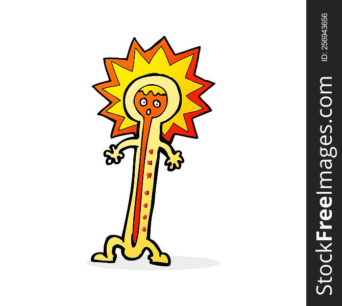 cartoon hot thermometer