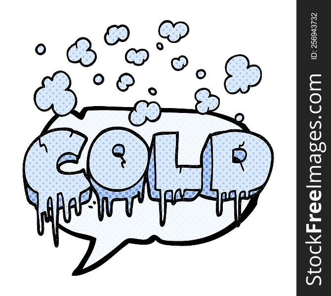 Comic Book Speech Bubble Cartoon Cold Text Symbol