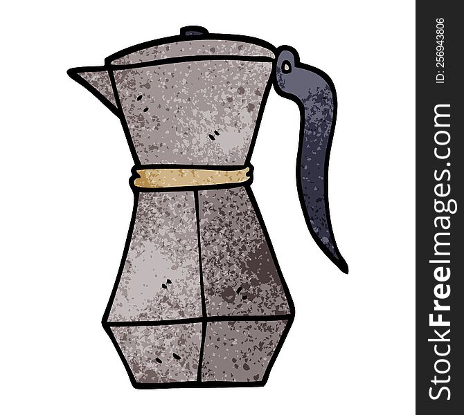 cartoon doodle stove top espresso maker