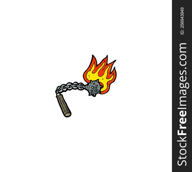 flaming mace weapon cartoon