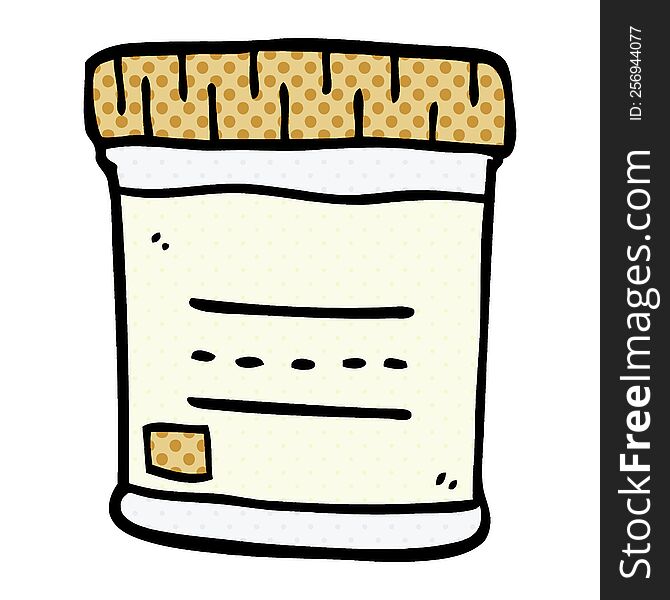 cartoon doodle medical sample jar