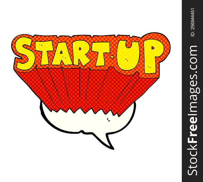 freehand drawn comic book speech bubble cartoon startup symbol