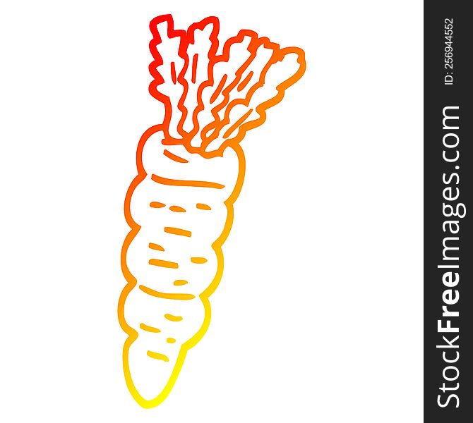 Warm Gradient Line Drawing Cartoon Carrot