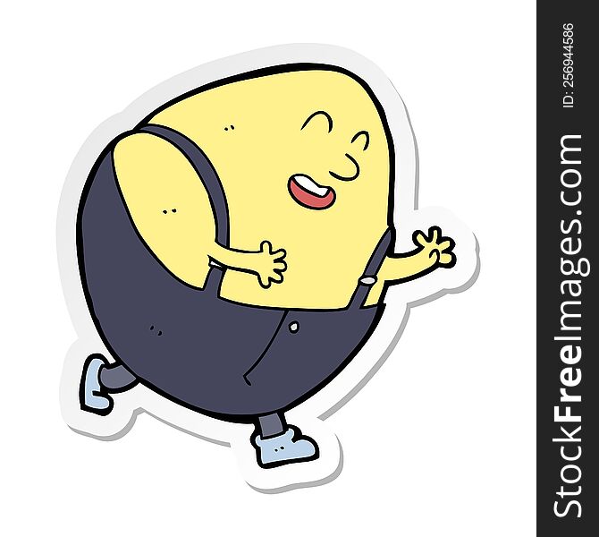 Sticker Of A Cartoon Humpty Dumpty Egg Character