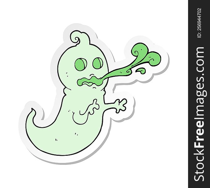 sticker of a cartoon slimy ghost