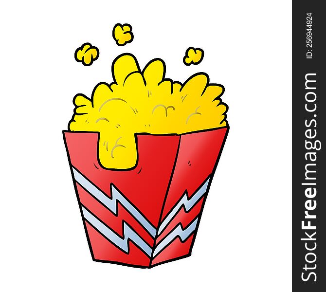 cartoon box of popcorn. cartoon box of popcorn