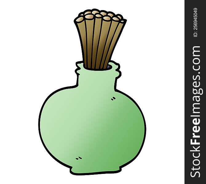 cartoon doodle reeds in vase