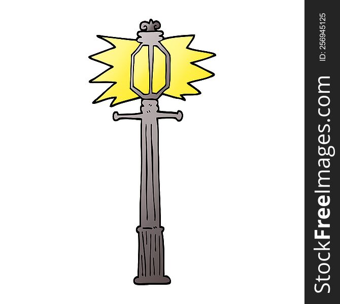 Vector Gradient Illustration Cartoon Lamp Post