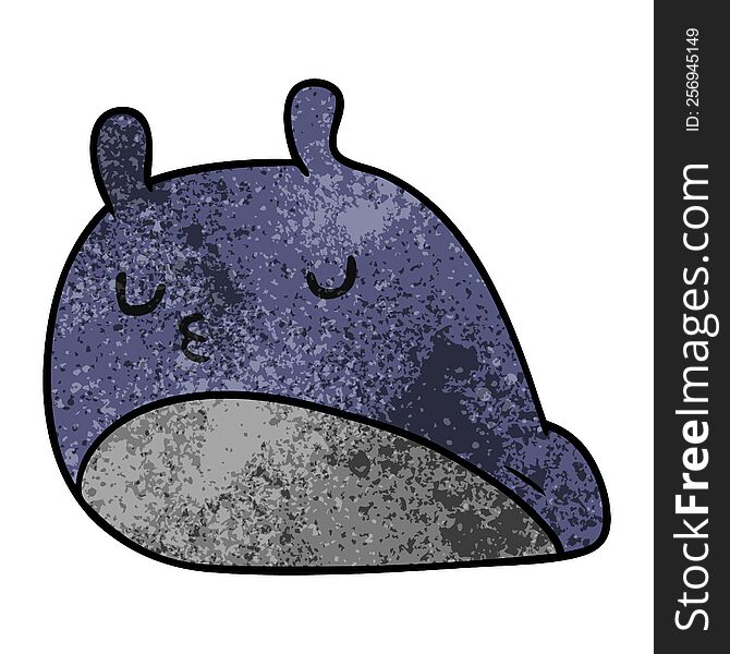 textured cartoon illustration kawaii fat cute slug. textured cartoon illustration kawaii fat cute slug