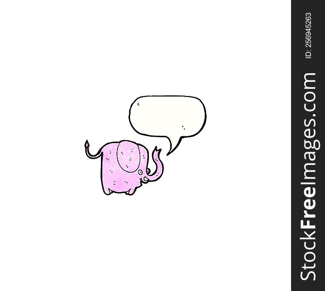 Pink Elephant With Speech Bubble Cartoon