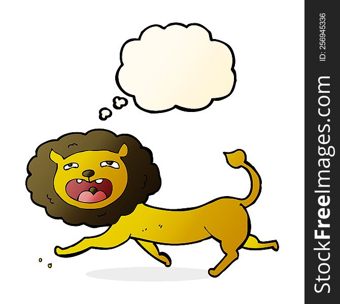 Cartoon Lion With Thought Bubble