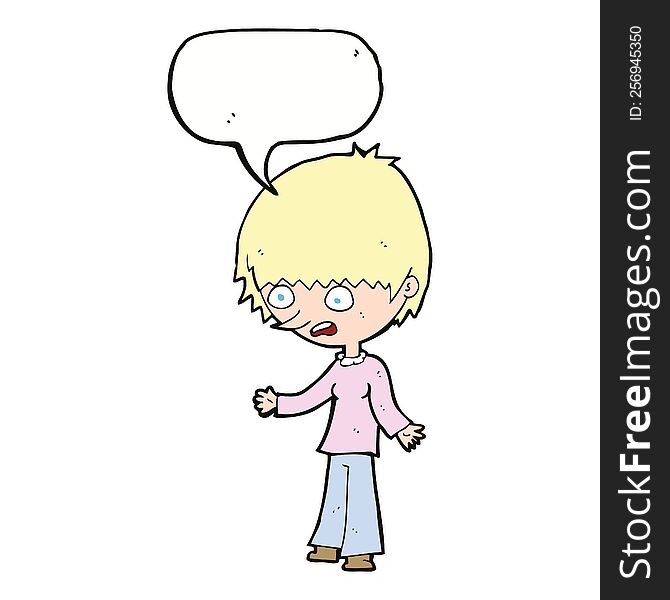cartoon stressed out woman with speech bubble