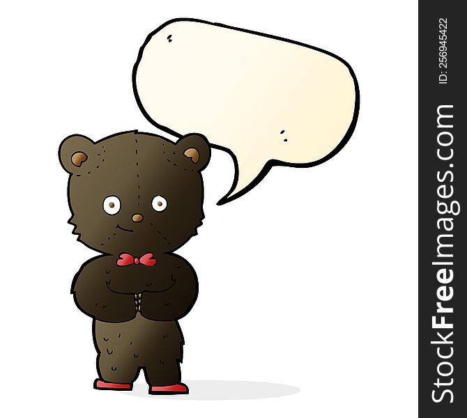 Cartoon Cute Little Bear With Speech Bubble