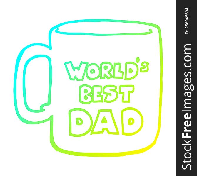 cold gradient line drawing of a worlds best dad mug