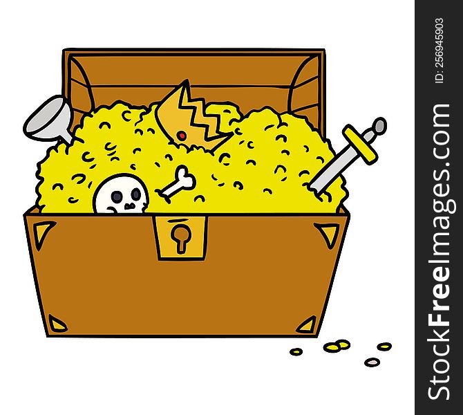 cartoon doodle of a treasure chest