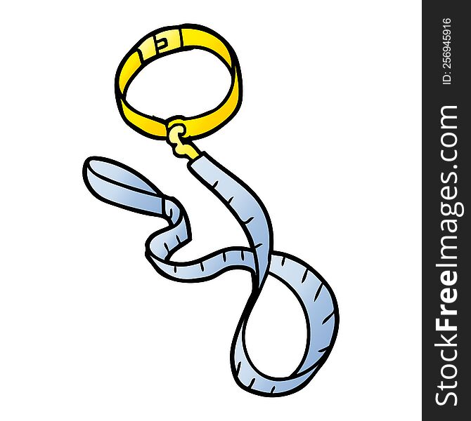 cartoon dog collar and leash. cartoon dog collar and leash