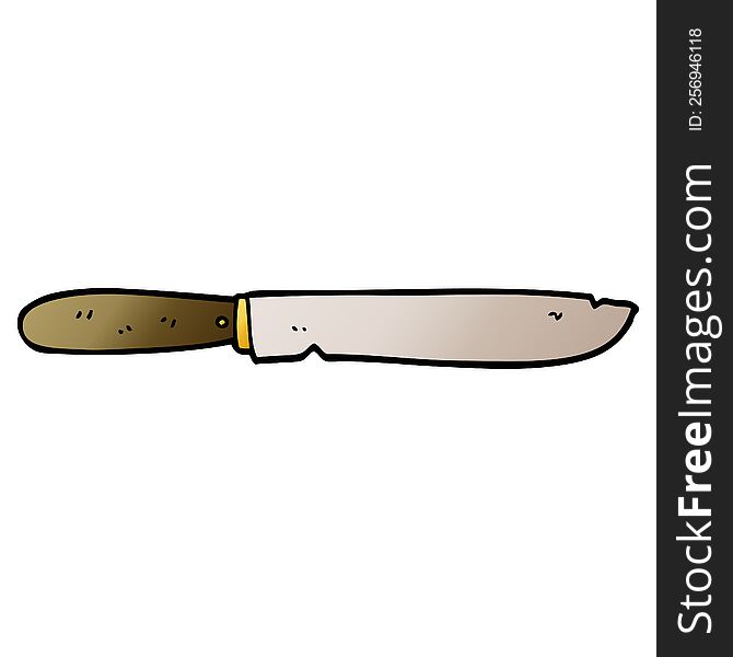 cartoon doodle bread knife