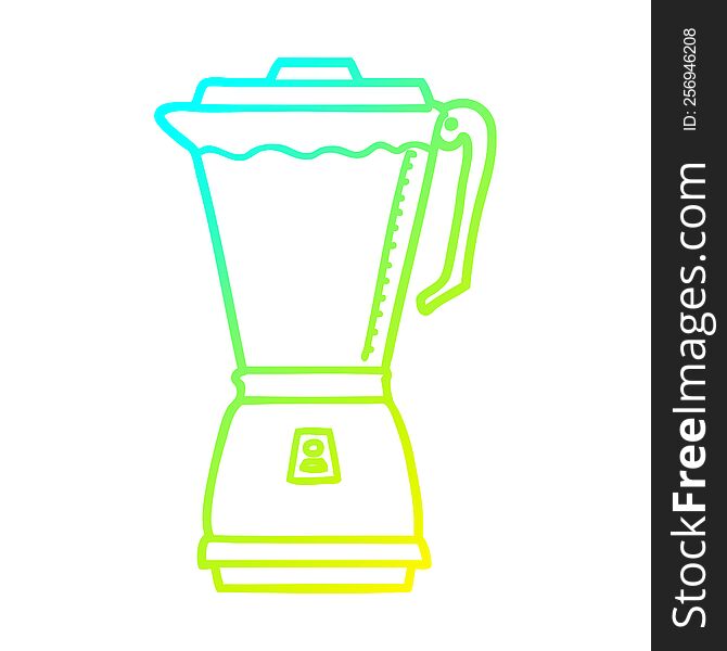 cold gradient line drawing cartoon food processor