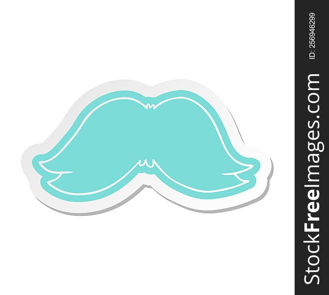 cartoon sticker of a mans moustache