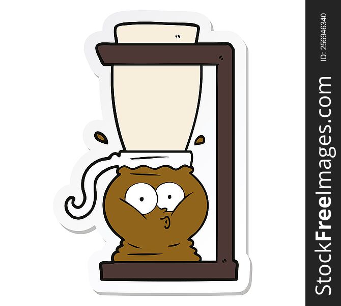 Sticker Of A Cartoon Filter Coffee Machine - Free Stock Images & Photos -  256946340 