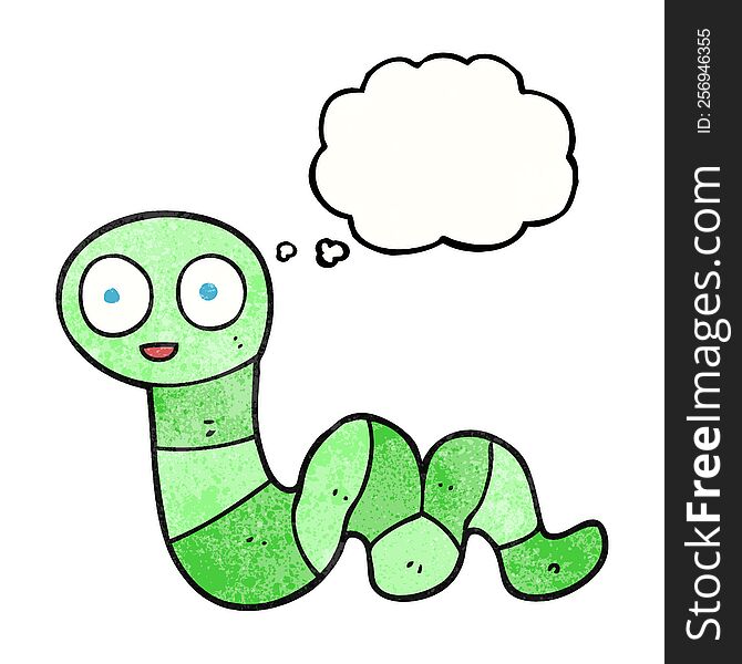 freehand drawn thought bubble textured cartoon snake