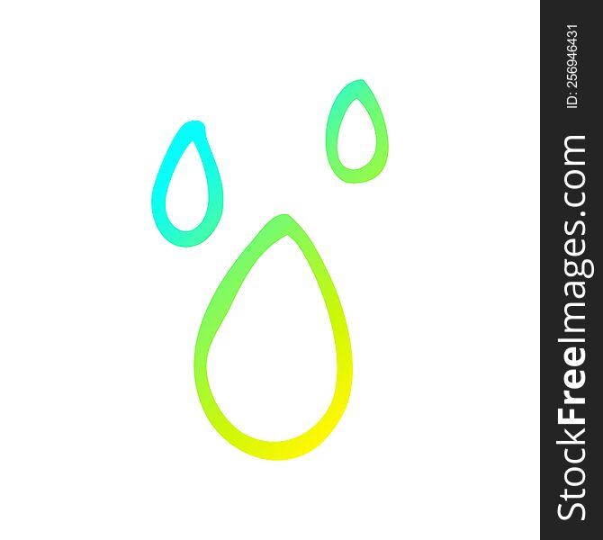 cold gradient line drawing cartoon water drips